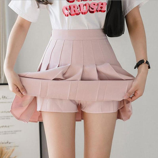 Minifalda plisada de talle alto