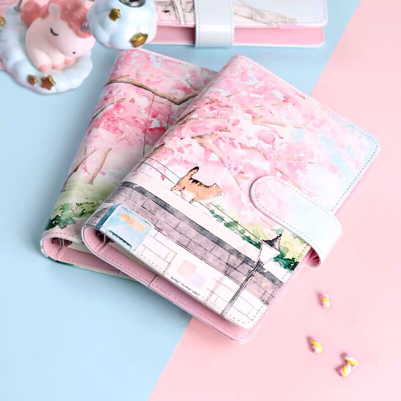 Set de regalo de diario con diseño de flor de cerezo