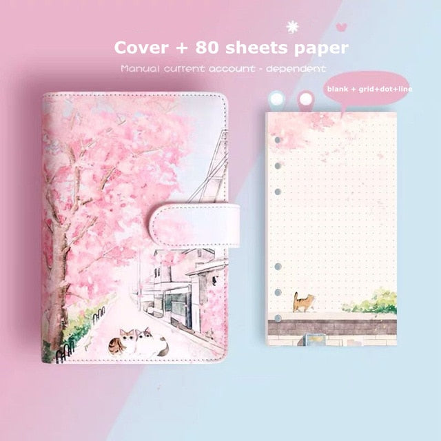 Set de regalo de diario con diseño de flor de cerezo