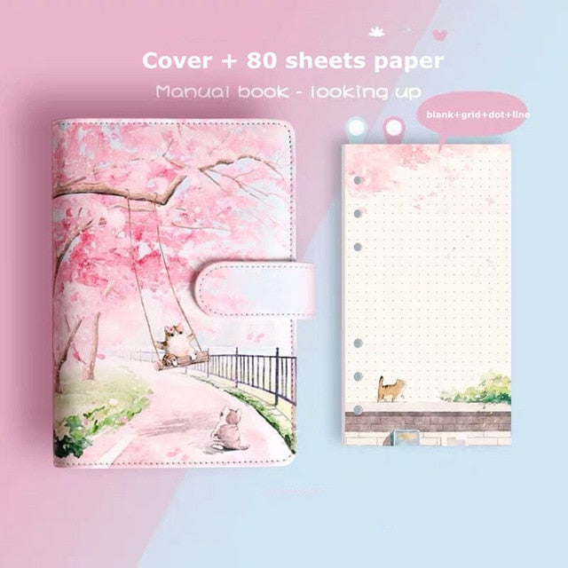 Set de regalo de diario con diseño de flor de cerezo
