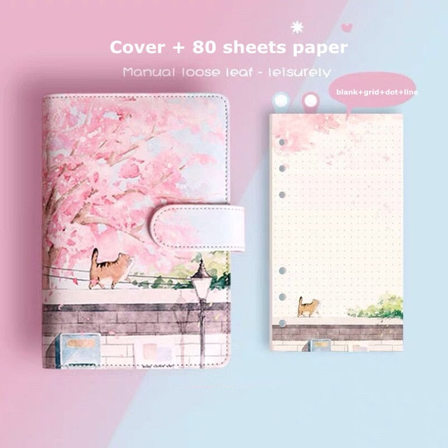 Set de regalo de diario con diseño de flor de cerezo