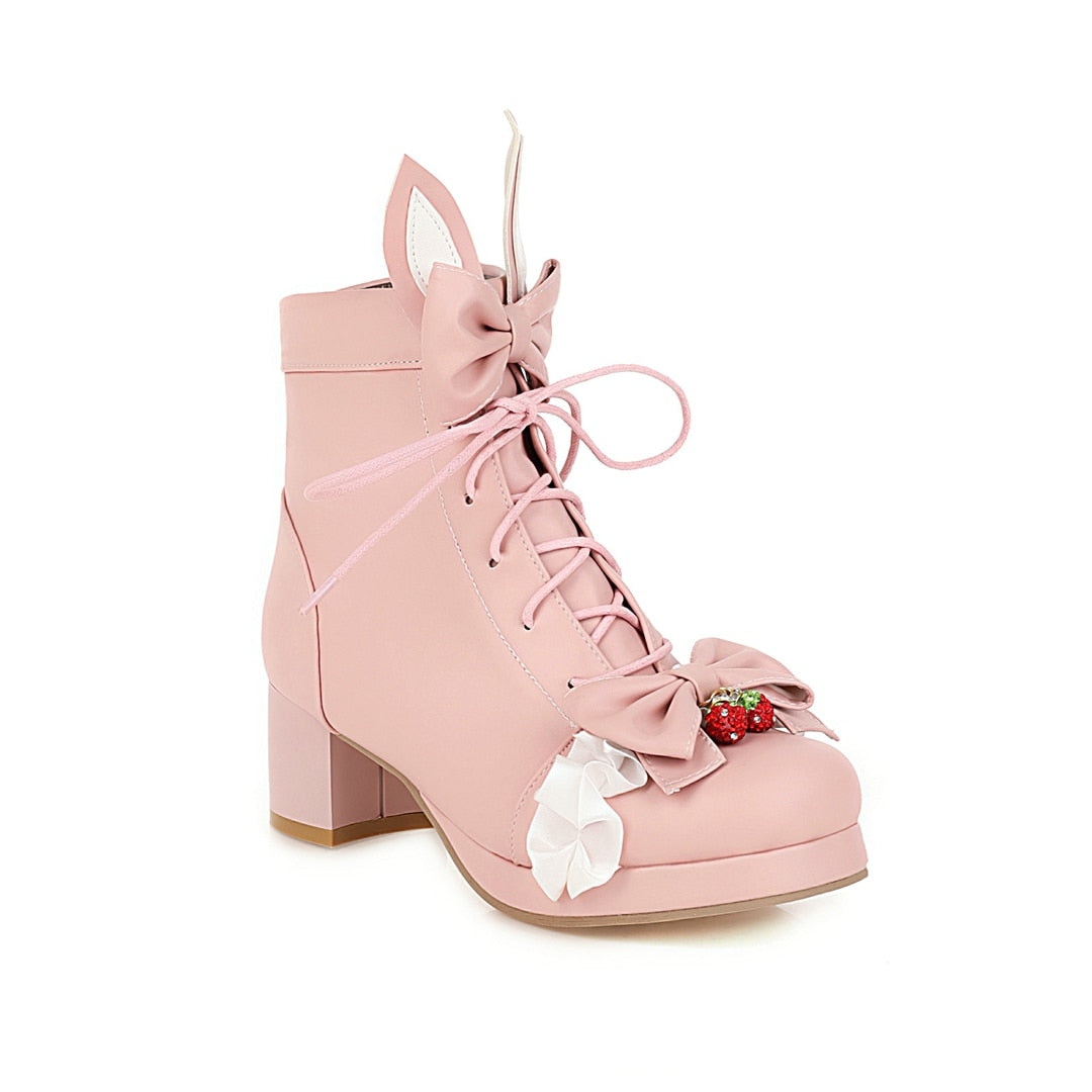 Zapatos Lolita Conejo Fresa