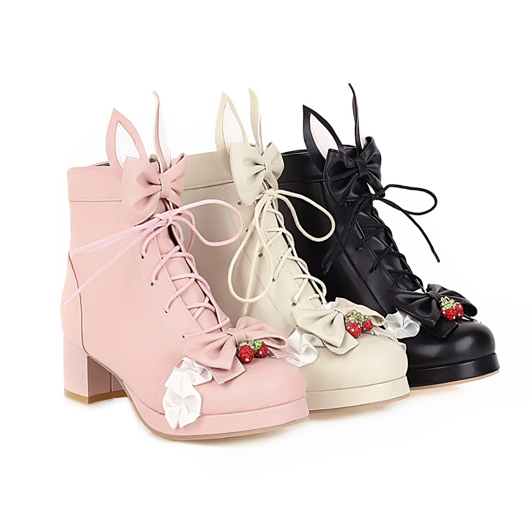 Zapatos Lolita Conejo Fresa