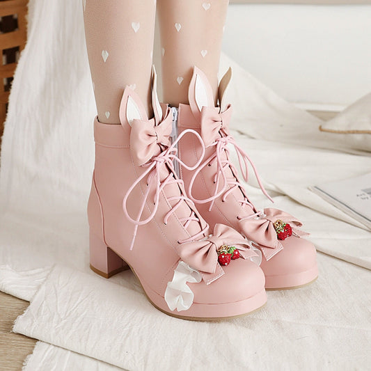 Zapatos Lolita Conejo Fresa
