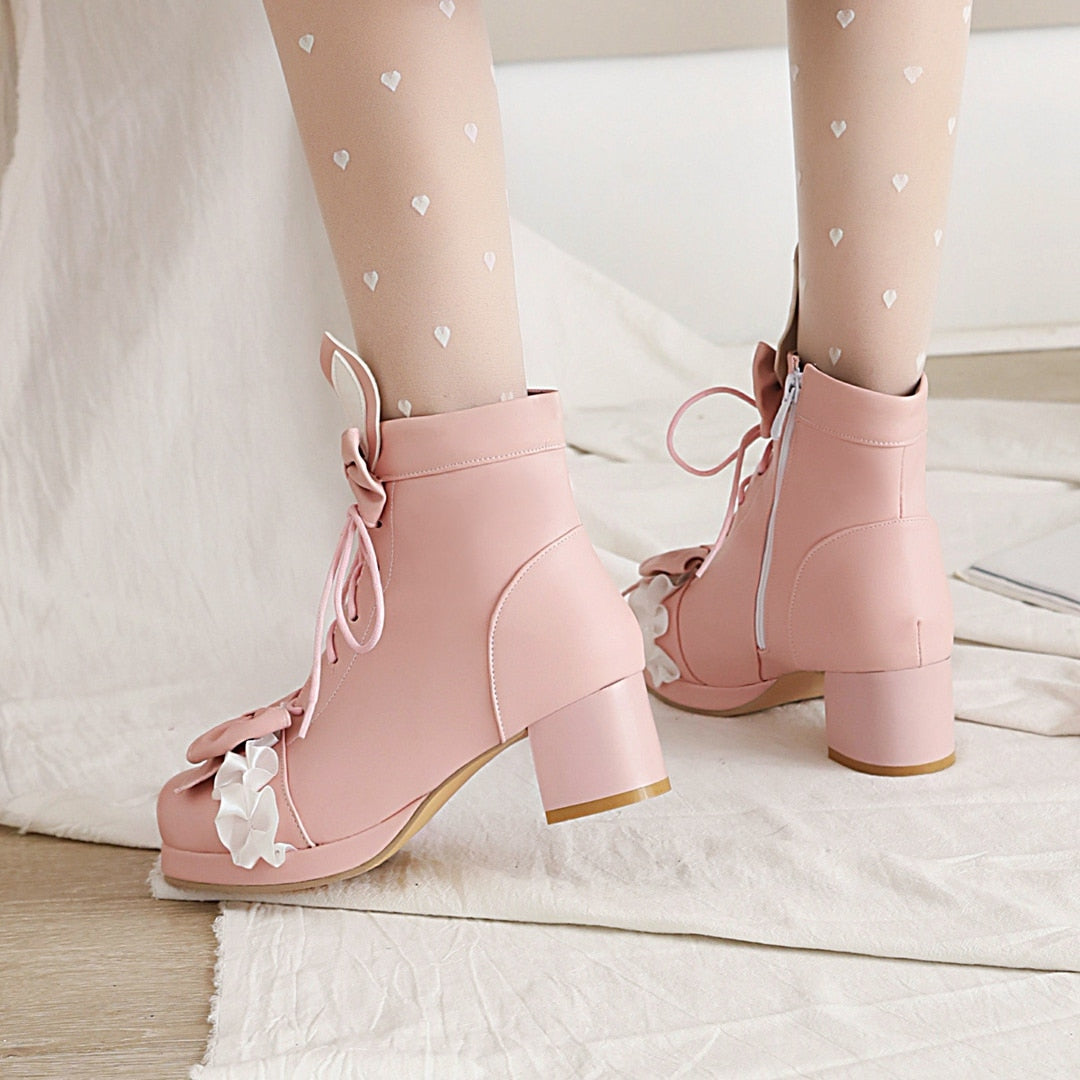 Zapatos Lolita Conejo Fresa