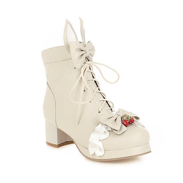 Zapatos Lolita Conejo Fresa