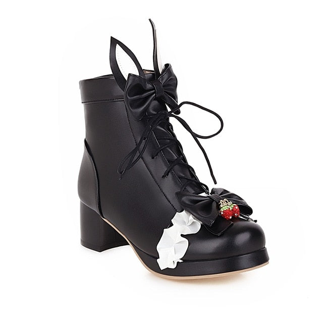 Zapatos Lolita Conejo Fresa