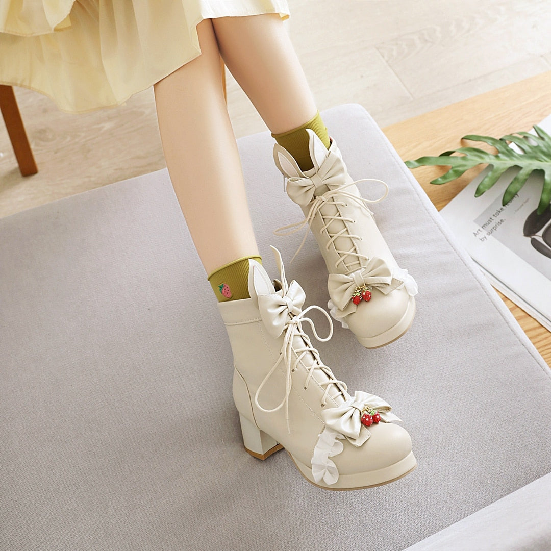 Zapatos Lolita Conejo Fresa