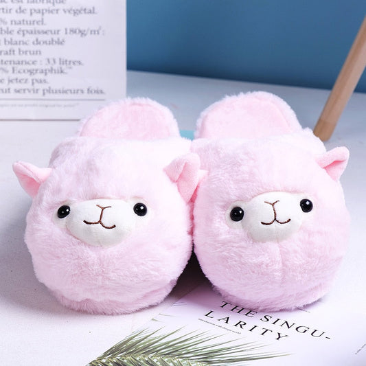 Pantuflas de peluche de alpaca
