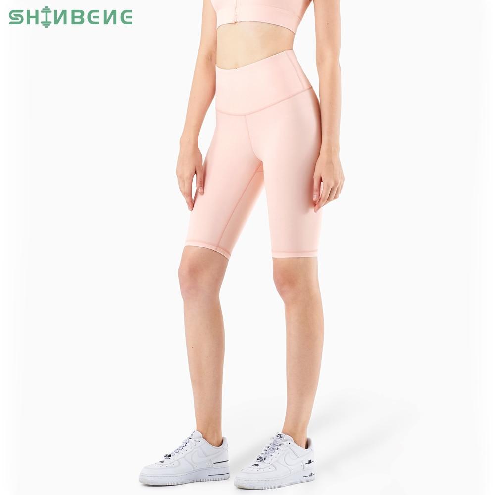 Pantalones cortos ciclistas de mujer de talle alto para gimnasio, fitness y entrenamiento, con efecto segunda piel