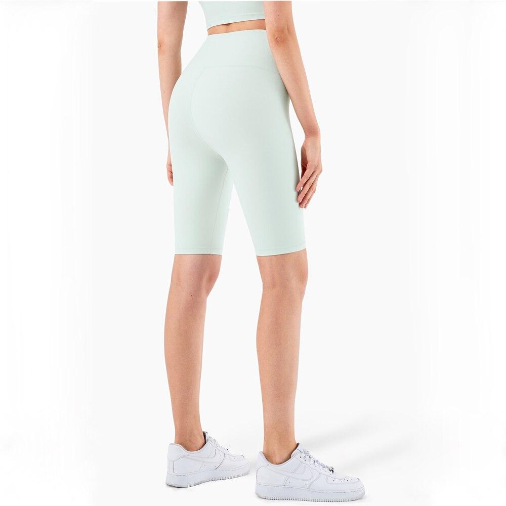Pantalones cortos ciclistas de mujer de talle alto para gimnasio, fitness y entrenamiento, con efecto segunda piel
