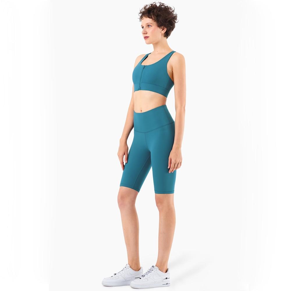 Pantalones cortos ciclistas de mujer de talle alto para gimnasio, fitness y entrenamiento, con efecto segunda piel