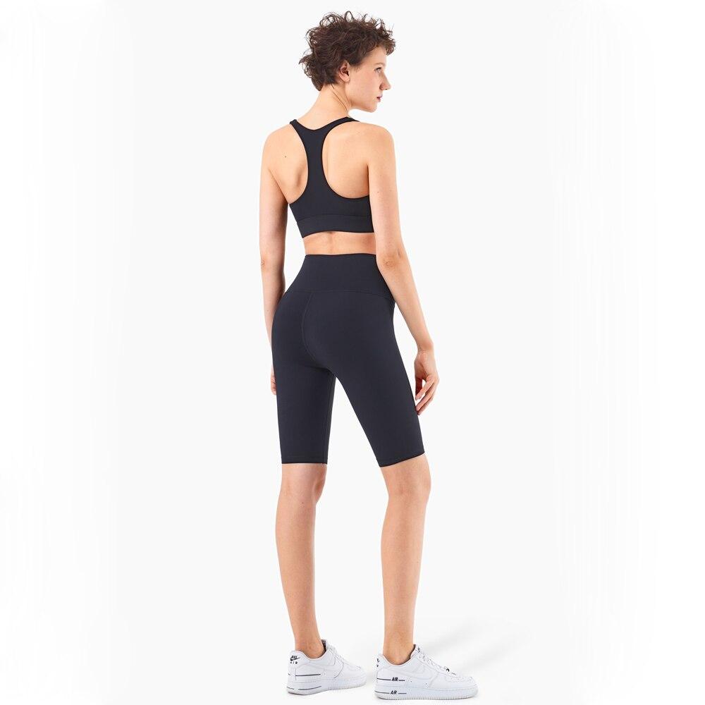 Pantalones cortos ciclistas de mujer de talle alto para gimnasio, fitness y entrenamiento, con efecto segunda piel