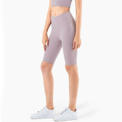 Pantalones cortos ciclistas de mujer de talle alto para gimnasio, fitness y entrenamiento, con efecto segunda piel