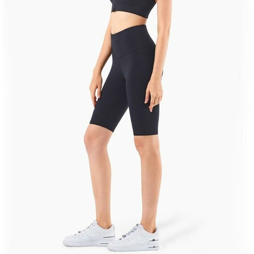 Pantalones cortos ciclistas de mujer de talle alto para gimnasio, fitness y entrenamiento, con efecto segunda piel