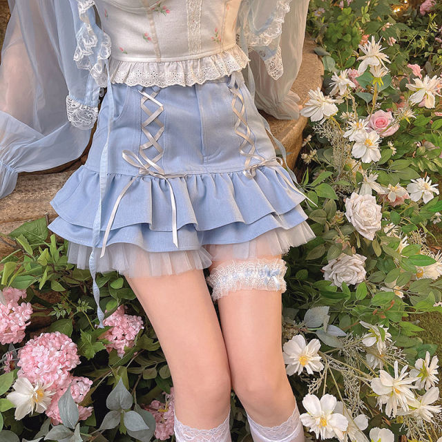 Falda Lolita de tiro alto
