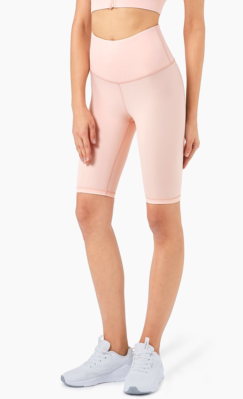 Pantalones cortos ciclistas de mujer de talle alto para gimnasio, fitness y entrenamiento, con efecto segunda piel