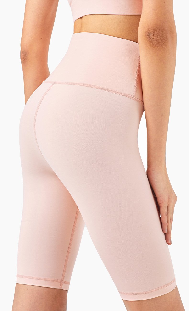 Pantalones cortos ciclistas de mujer de talle alto para gimnasio, fitness y entrenamiento, con efecto segunda piel