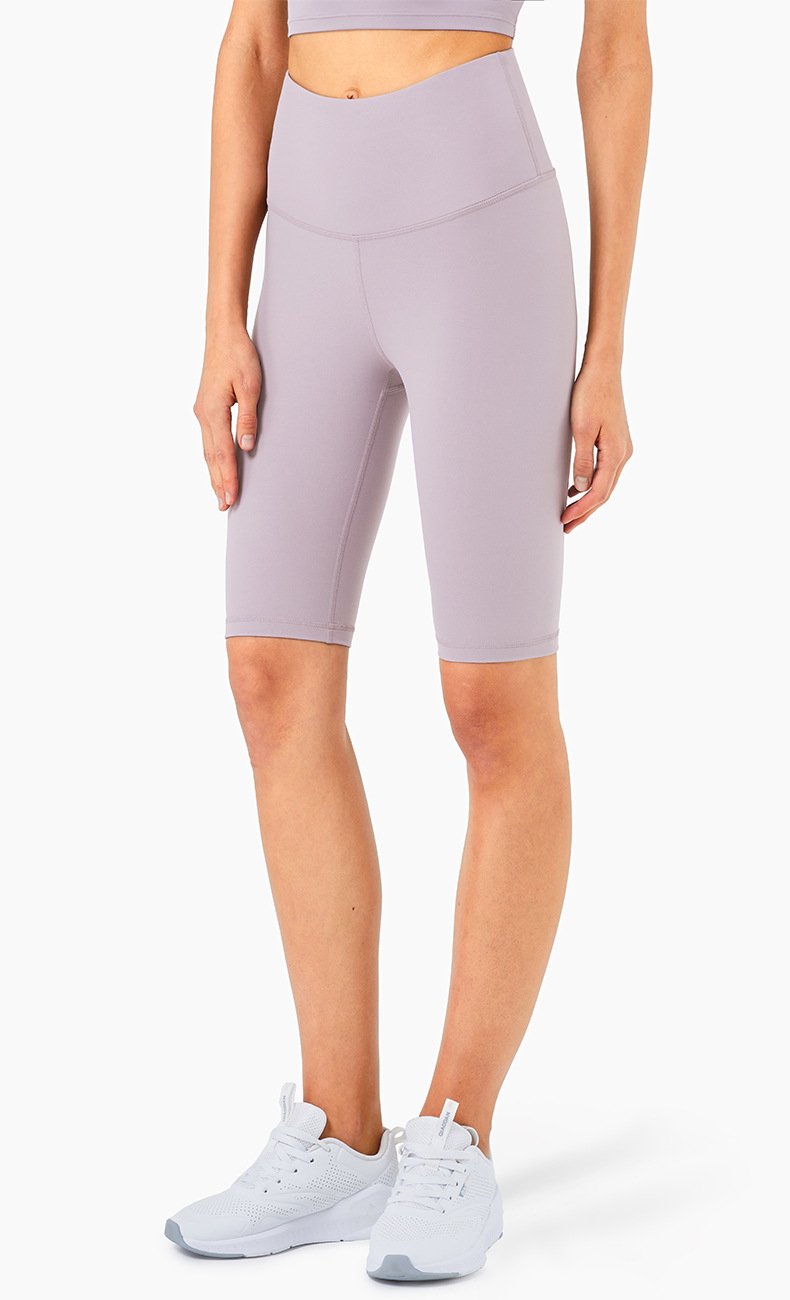 Pantalones cortos ciclistas de mujer de talle alto para gimnasio, fitness y entrenamiento, con efecto segunda piel