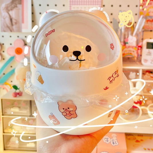 Papelera de escritorio con forma de oso