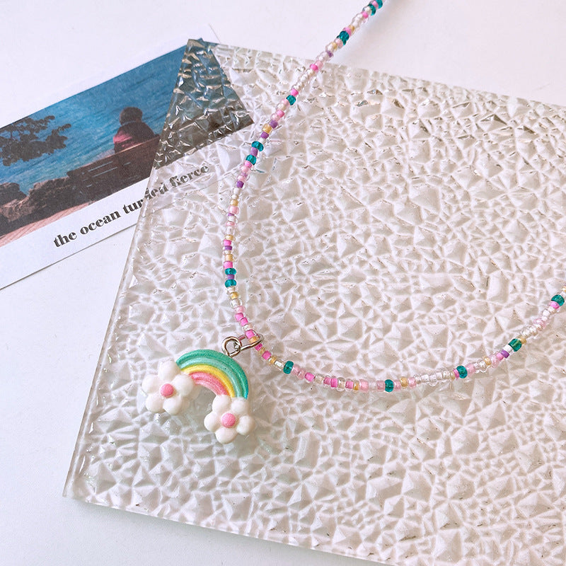 Lindo collar de clavícula de mariposa y corazón para niños, joyería de dopamina para niña