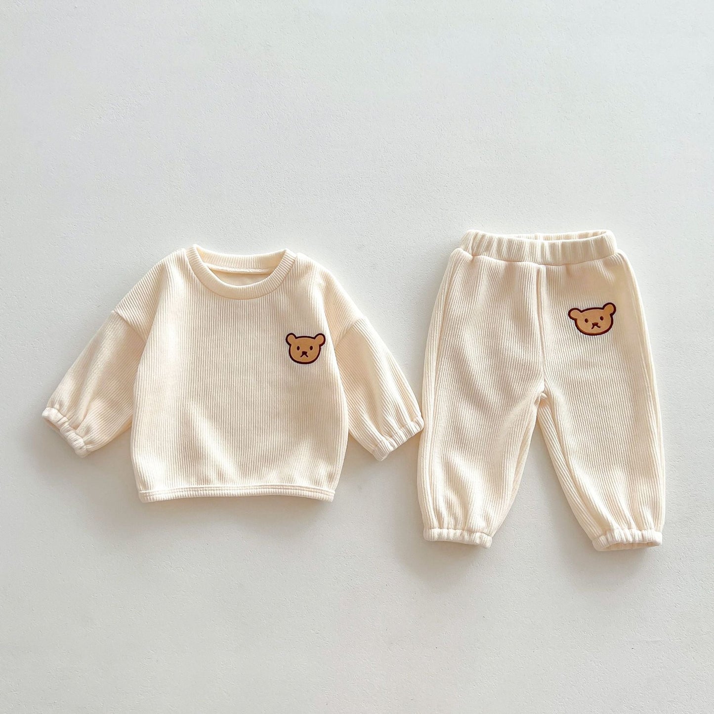 Conjunto de pantalón y camiseta de manga larga con cabeza de oso para bebé