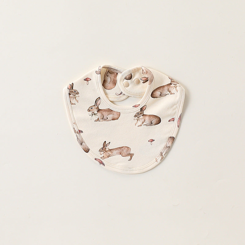 Babero de algodón con broches y dibujos animados adorables