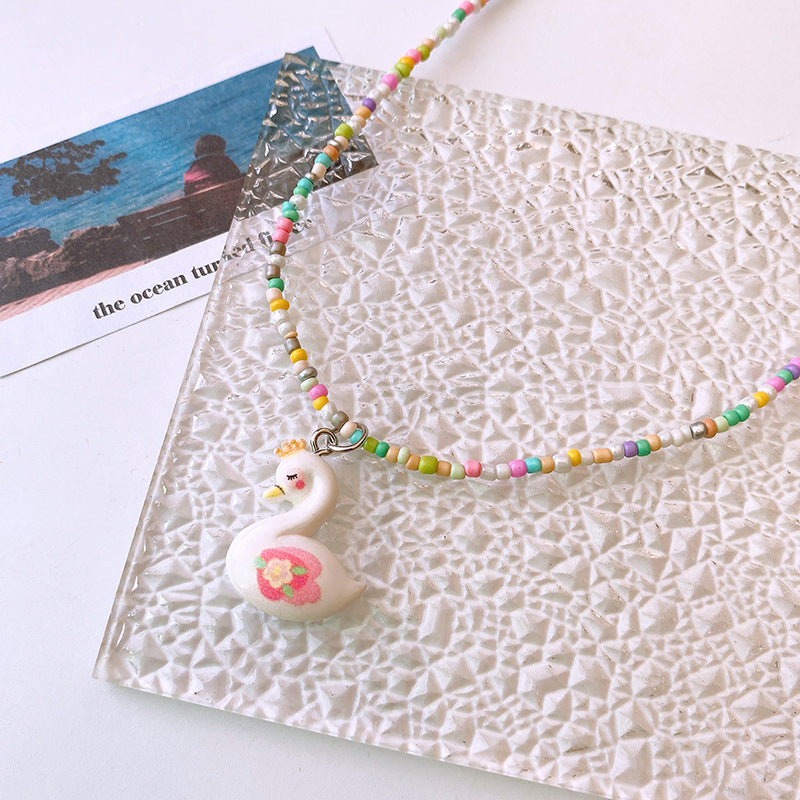 Lindo collar de clavícula de mariposa y corazón para niños, joyería de dopamina para niña