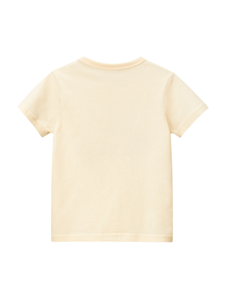 Camiseta de manga corta para niños con diseño de león colorido, estilo europeo y americano