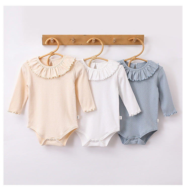 Trajes/Bodys de bebé para niña, sencillos e informales, de color liso, venta caliente de otoño