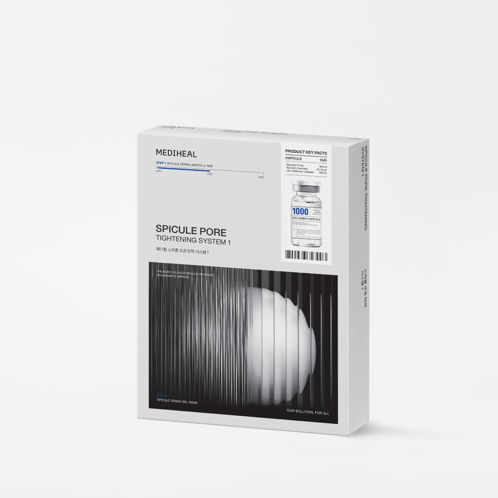 MEDIHEAL Spicule Pore Tightening System 1 (Ampoule 2ml & Collagen 29g) Gel Mask 10ea