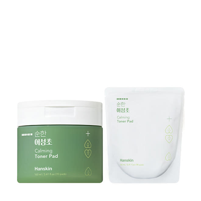Hanskin Soonhan Houttuynia Calming Toner Pad 160ml(70ea)+160ml(70ea/Refill)
