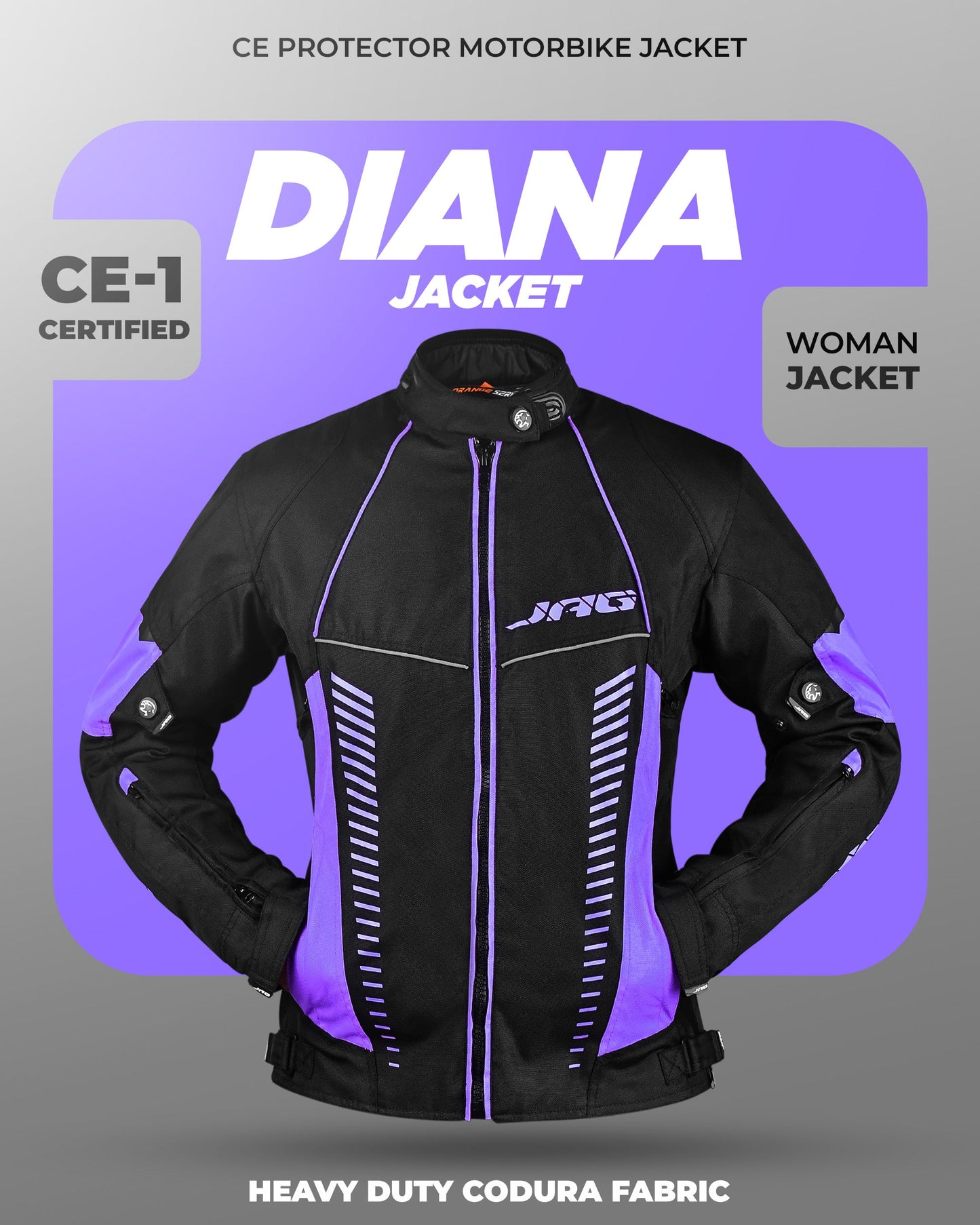 Chaqueta de Motociclista Diana para Mujer (Púrpura)