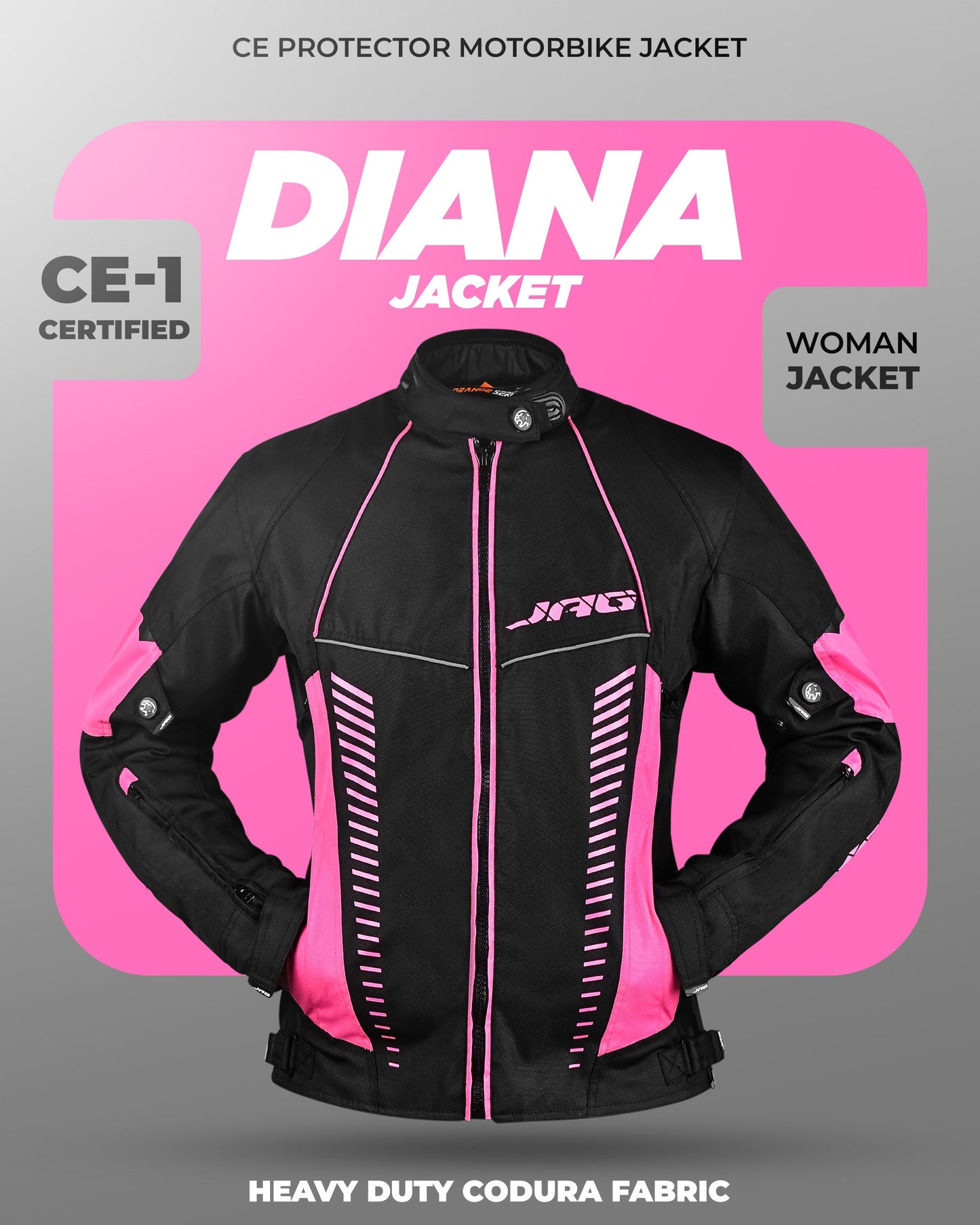 Chaqueta de Motociclista Diana para Mujer (Rosa)