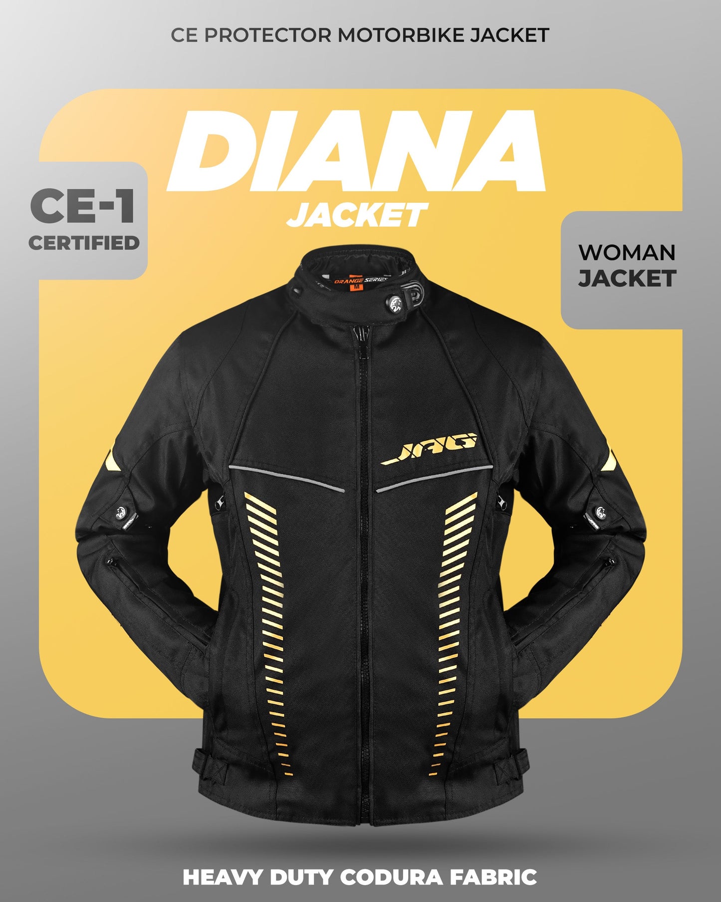 Chaqueta de moto de turismo para mujer Diana (negra)