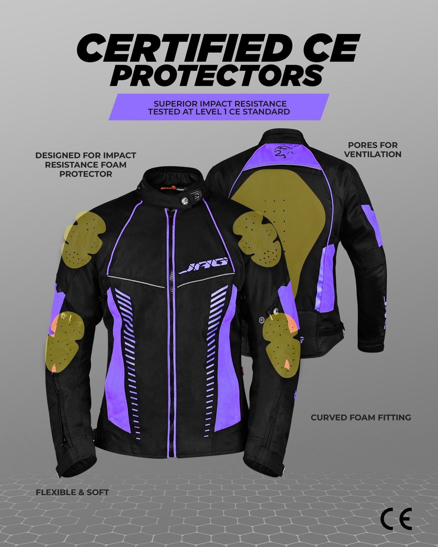 Chaqueta de Motociclista Diana para Mujer (Púrpura)