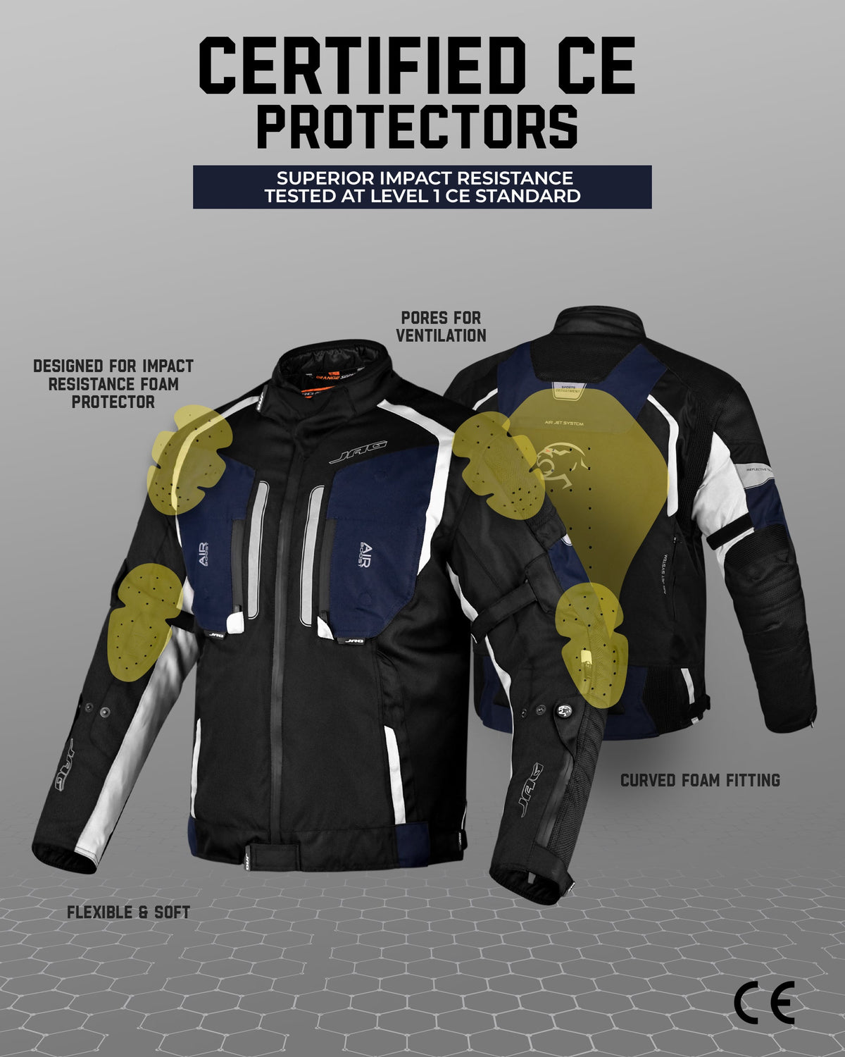 Chaqueta Protectora para Motocicleta Storm | Negro | Chaqueta para Todas las Estaciones