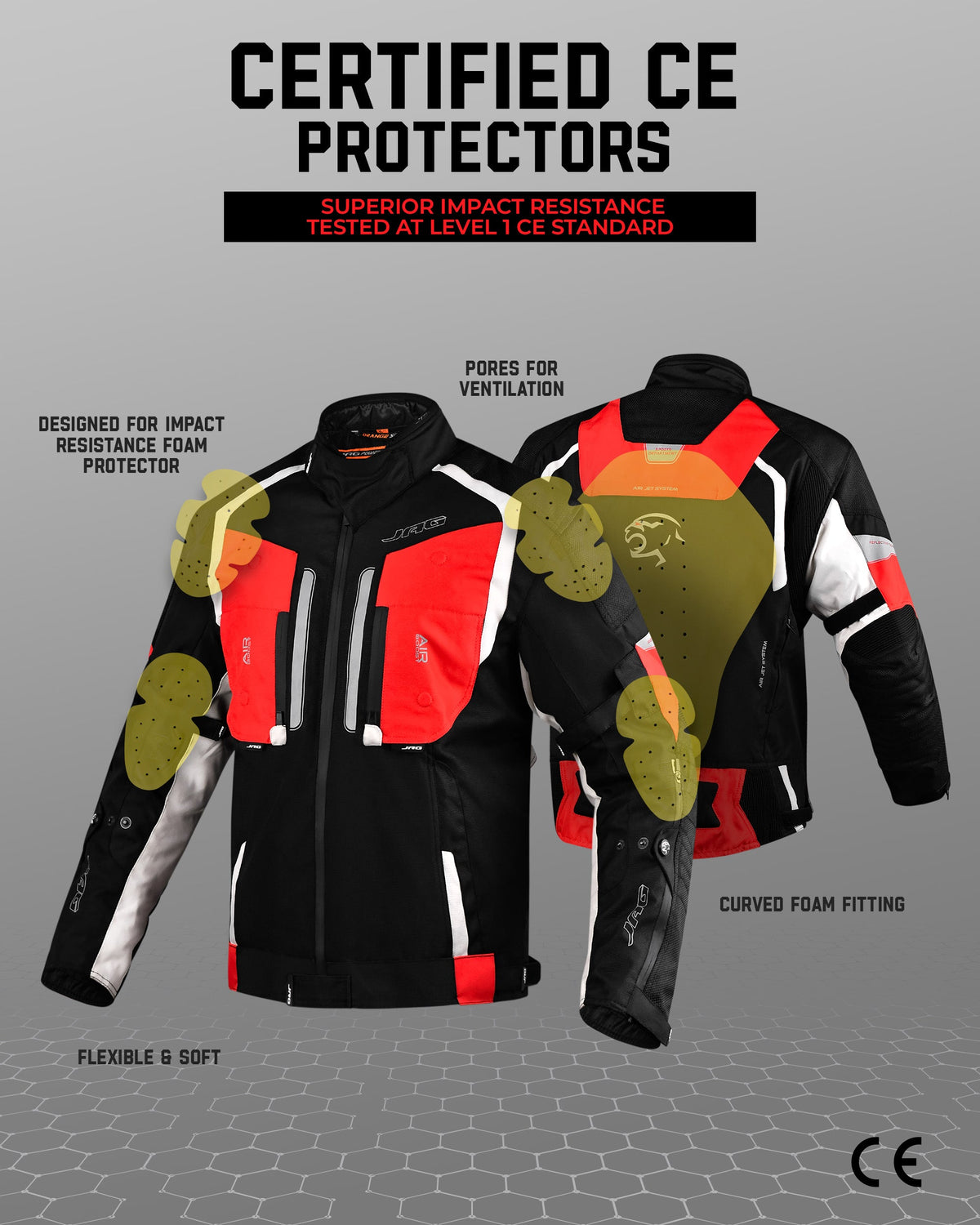 Chaqueta Protectora para Motocicleta Storm | Negro | Chaqueta para Todas las Estaciones