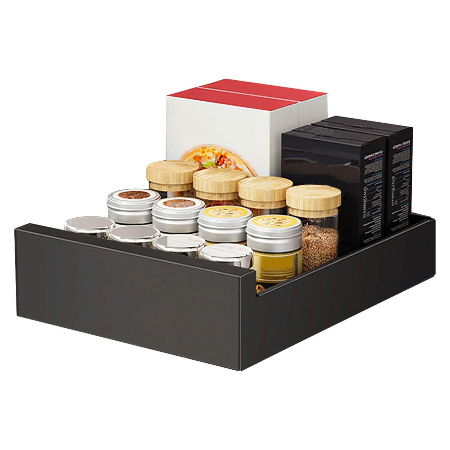 Pull Out Cabinet Organizer Carbon Steel Quiet Slide Rails