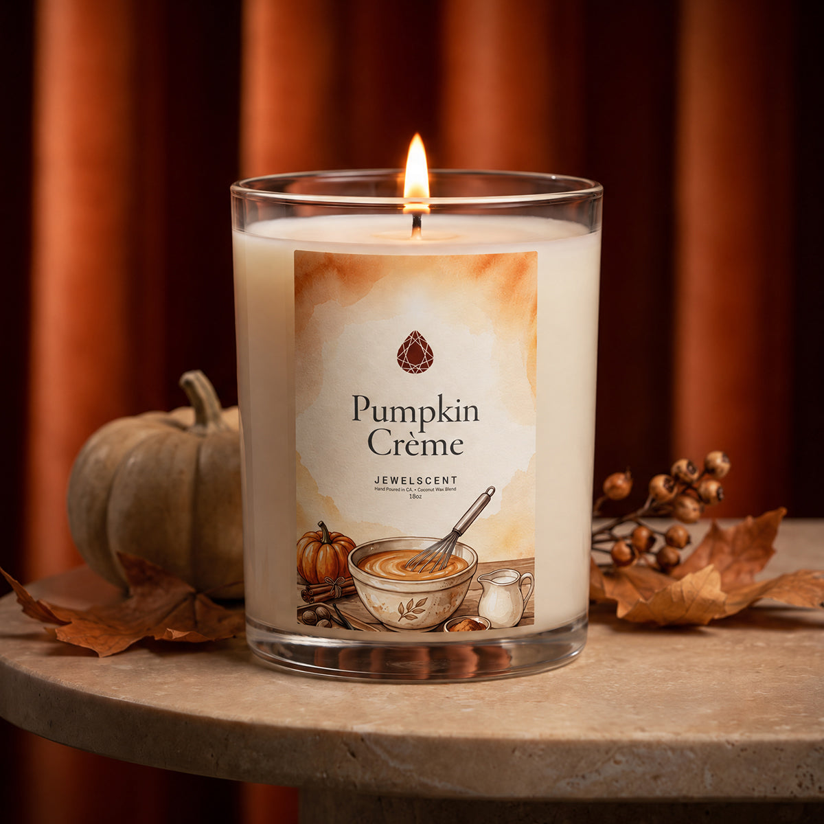 Pumpkin Crème 18oz Candle Only • No Jewelry Inside