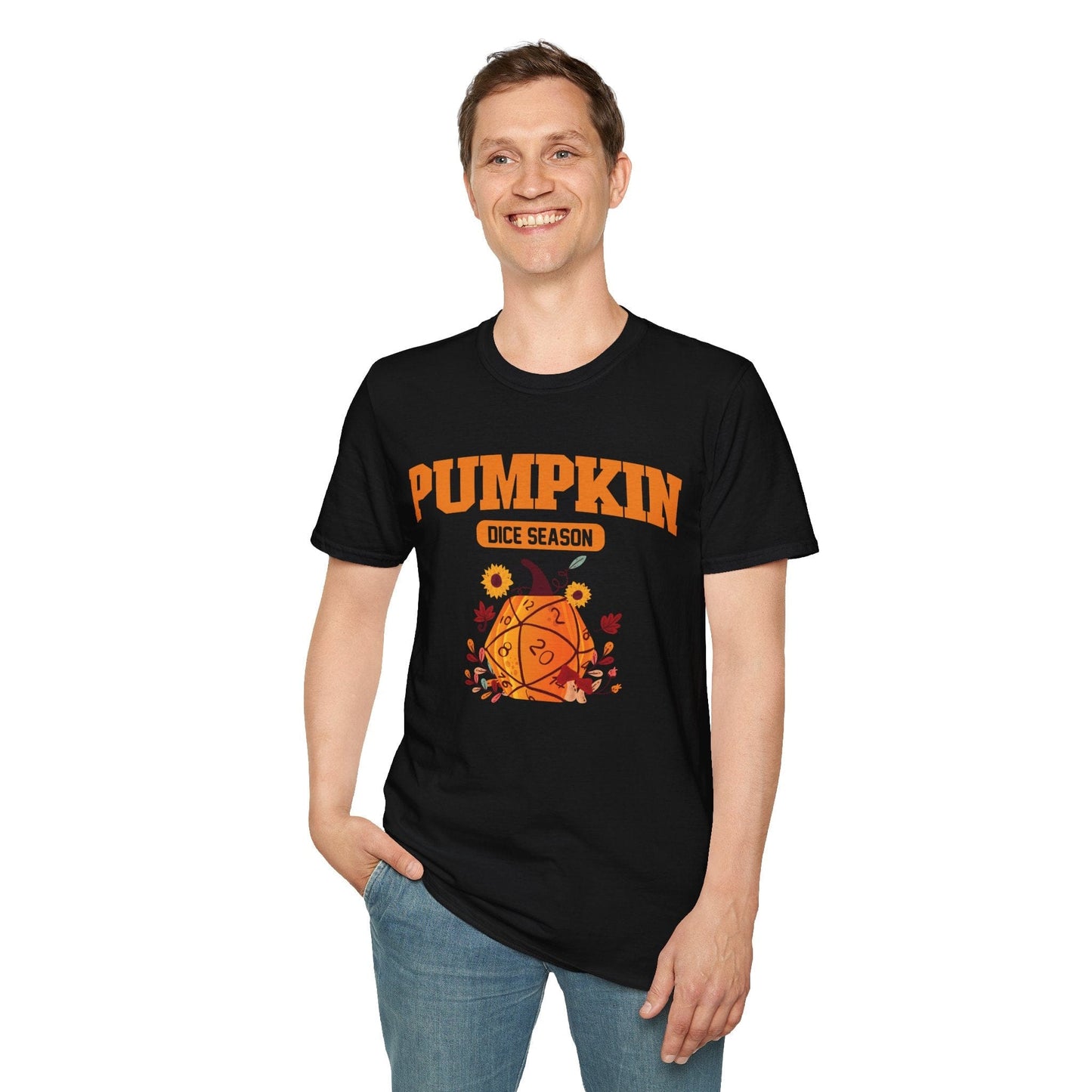 Temporada de dados de calabaza - Camiseta D&D de otoño