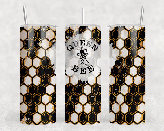 Queen Bee|Skinny Tumbler|Optional Bluetooth Speaker| Speaker Color Varies by Rowdy Ridge Co