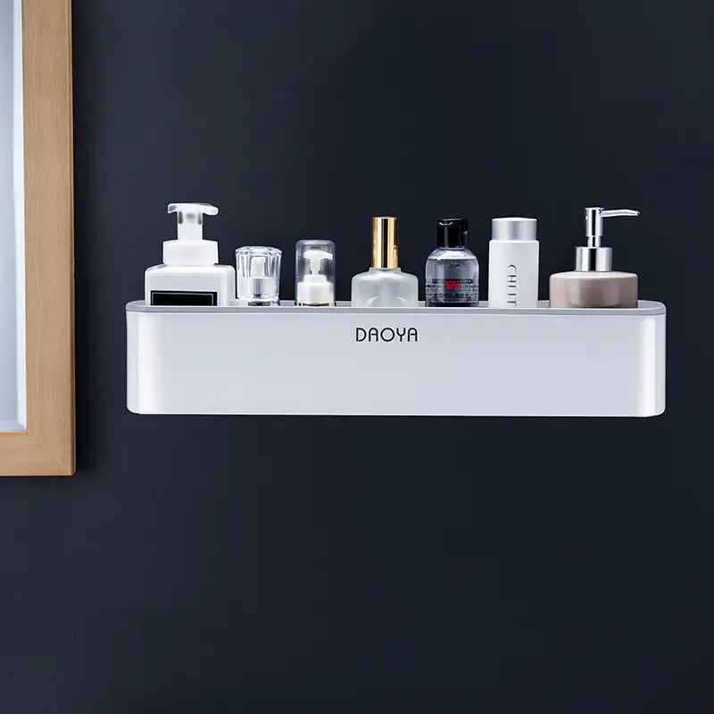 Wall-Mounted Bathroom Storage Rack Without Drilling