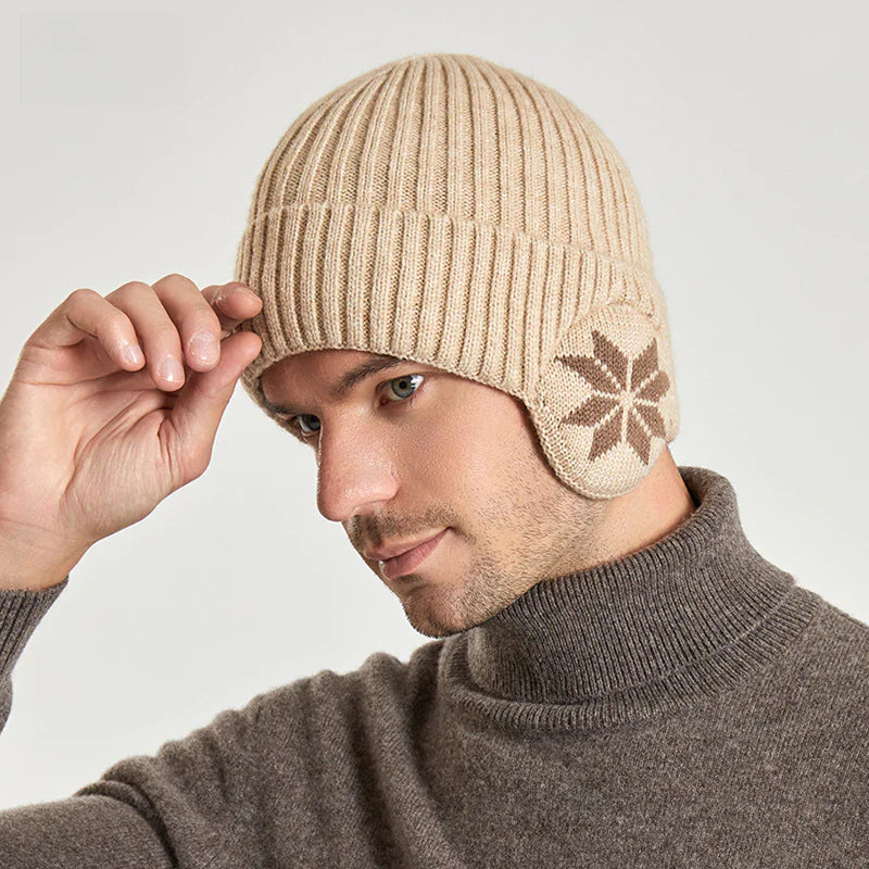 Winter Knit Beanie with Ear Protection for Men and Women