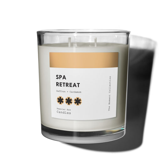 Vela 11oz, Retiro de spa, Azafrán + Cardamomo