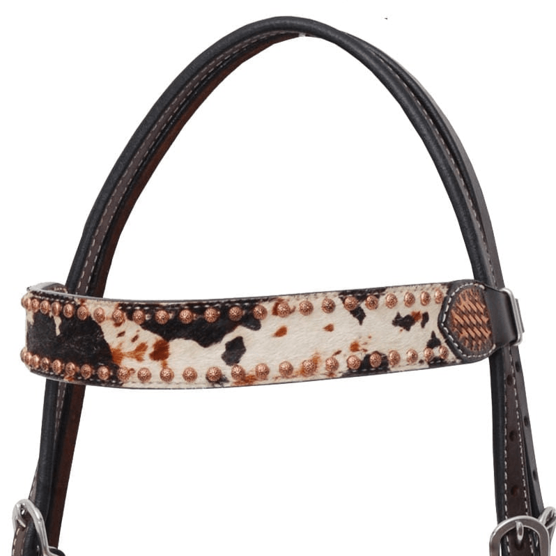 Cabezada con frontalera de cuero moteado Rafter T