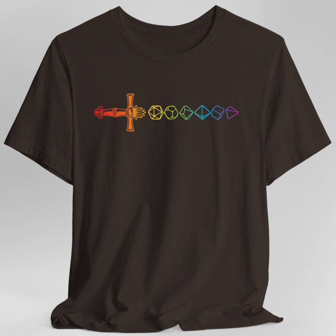 Camiseta Espada de Dados Arcoíris