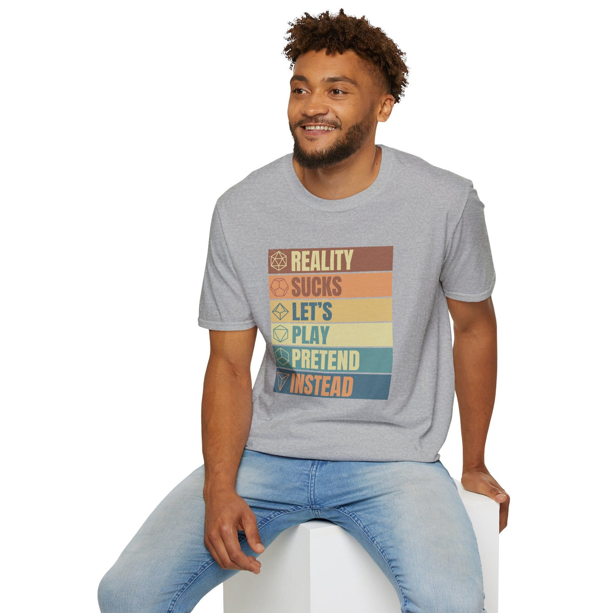 Reality Sucks Let's Play Pretend Funny D&D T-Shirt