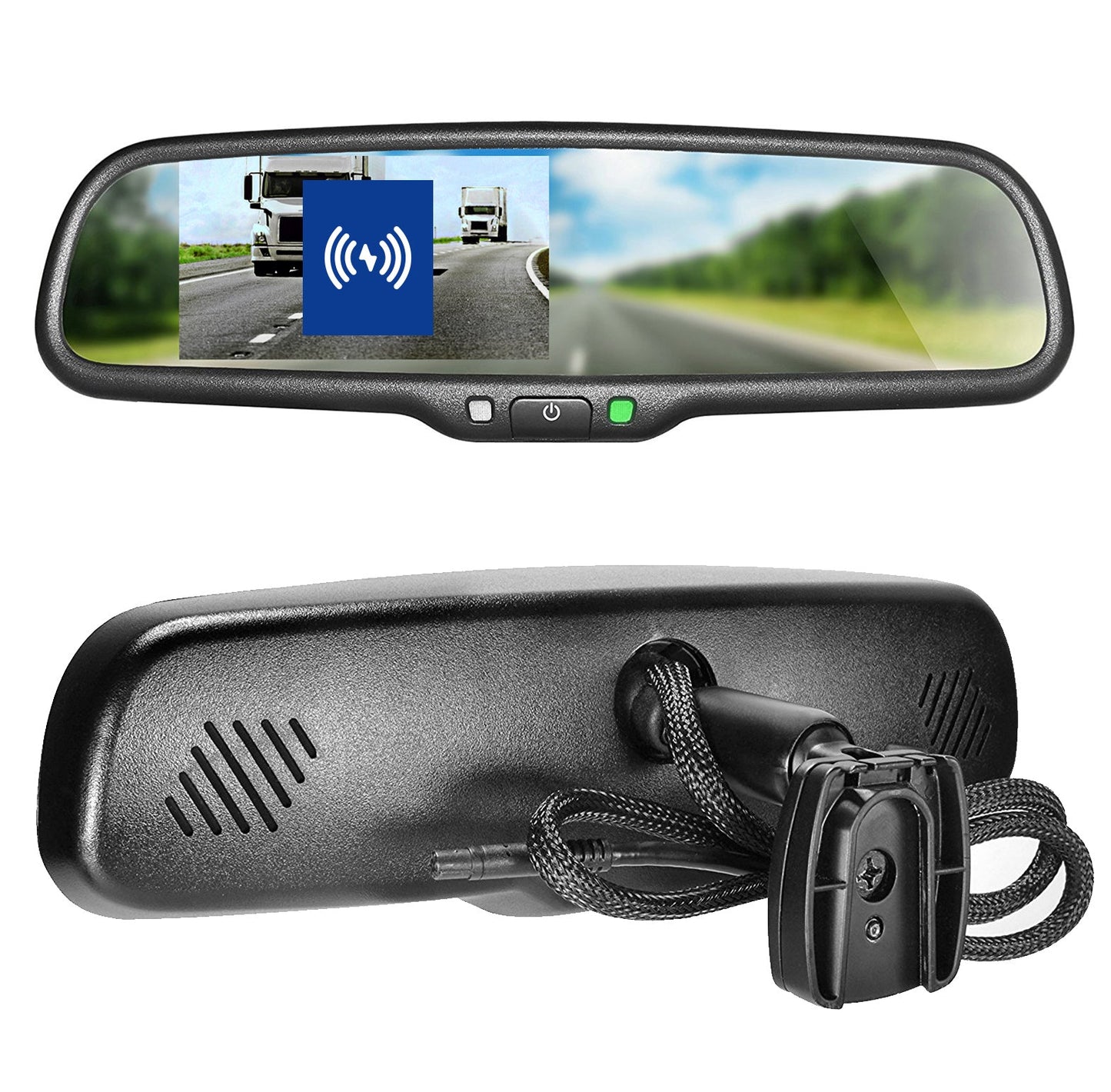 Master Tailgaters 10.5" Rear View Mirror with 4.3" LCD Screen + Wireless Calling Enabled | Rearview Universal Fit Mount | Auto Adjusting Brightness LCD | Anti Glare | Full Original Mirror Replacement