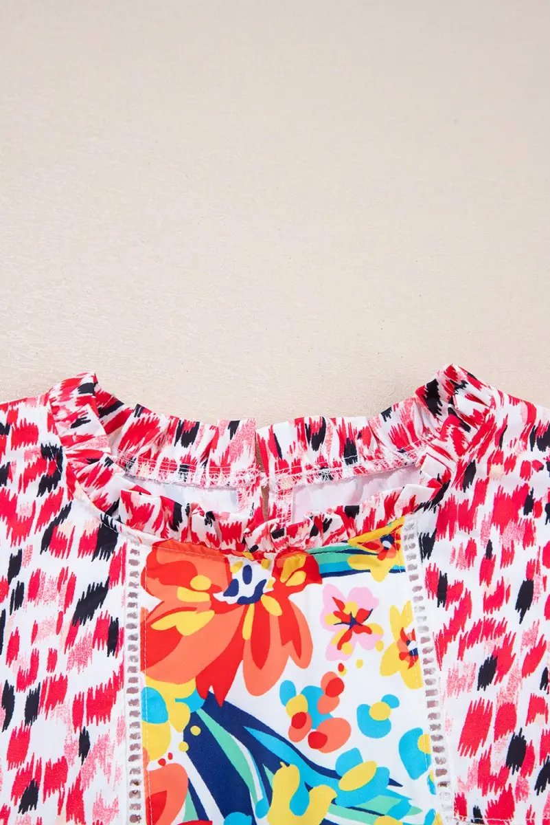 Women's Blouse - Floral Print Ruffle Sleeve - Southern Belle Top